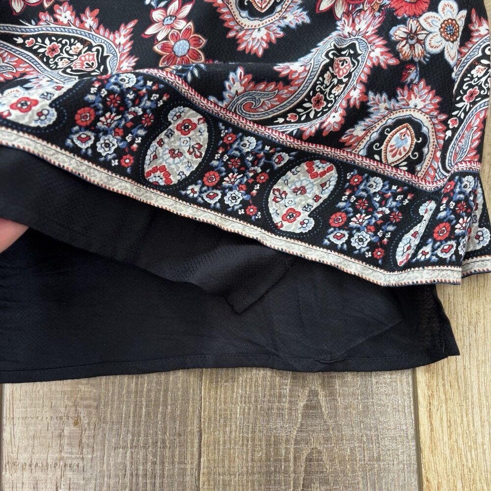 J. Jill Womens Black Floral Paisley Dress Sz L Lightweight Summer Preppy Boho - Picture 8 of 13